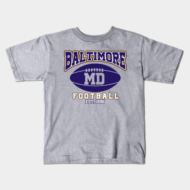 Baltimore Football Team Kids T-Shirt by igzine